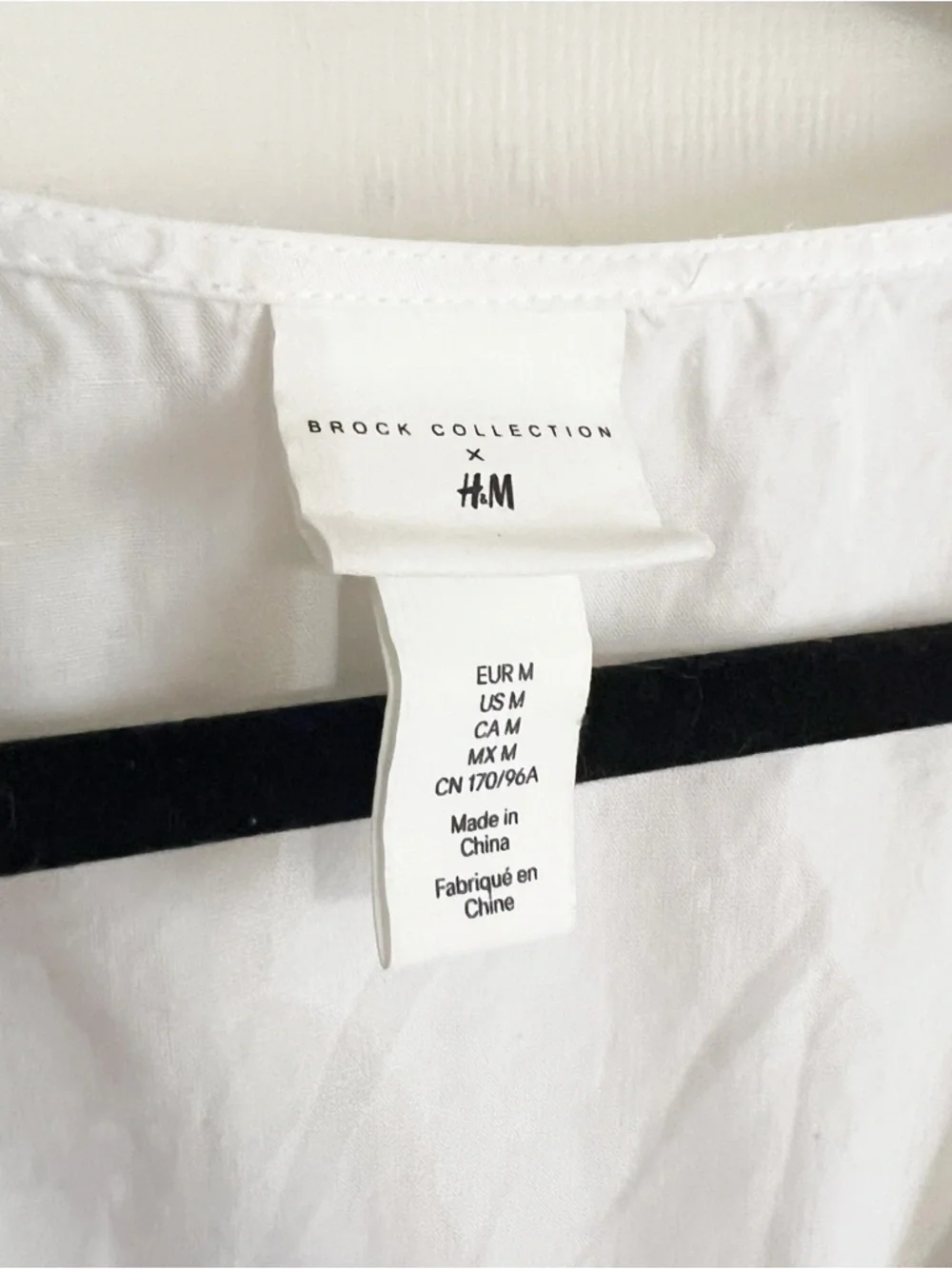 H&M x Brock Collection White Linen Blend Lace-Up Peasant Blouse M - Picture 3 of 9